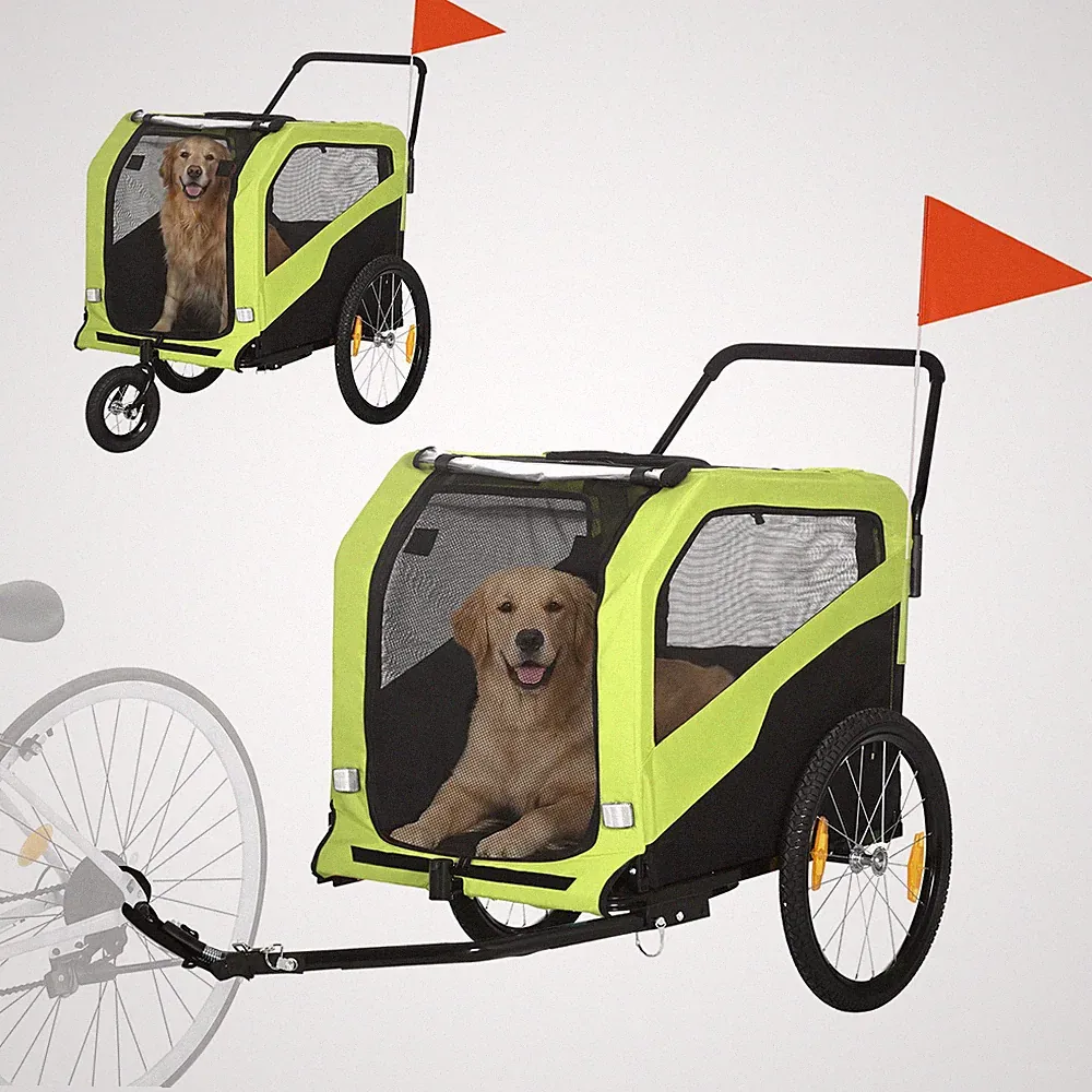 2-in-1 Hundeanhänger, Fahrradanhänger für Hunde, Hundewagen Refurbished