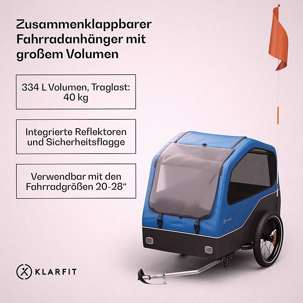 2in1 Hundeanhänger Fahrradanhänger Anhänger Fahrrad Hundefahrradanhänger Grau