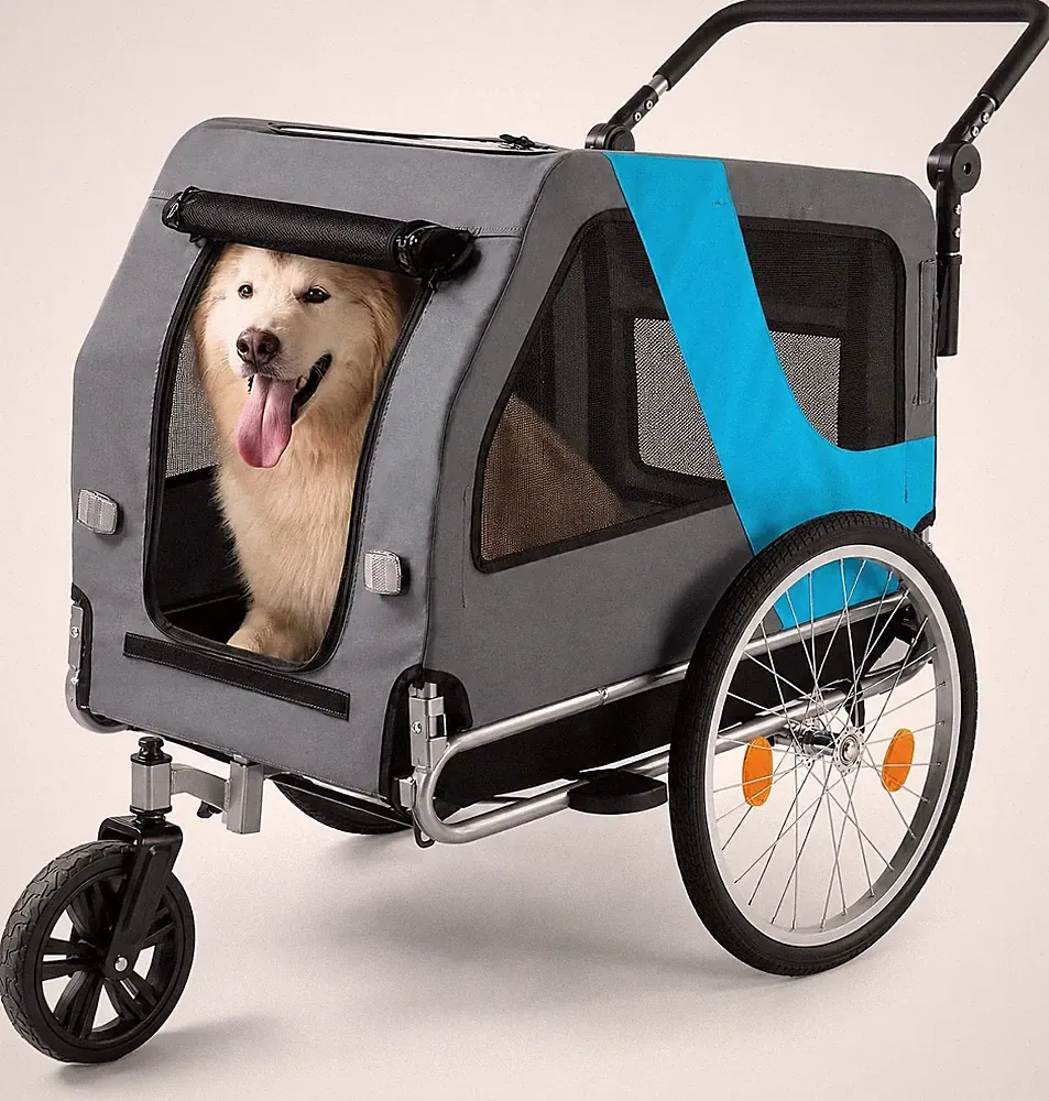 2in1 Hundeanhänger & Faltbar/Tragbar Fahrradanhänger Bis 60kg Hunde Anhänger