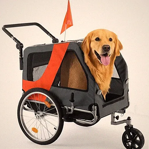 2in1 Hundeanhänger & Faltbar/Tragbar Fahrradanhänger Hunde Anhänger Regenschutz