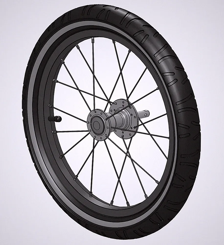 Croozer Dog Cargo Laufrad Seitenrad für Kalle Cargo Pakko links 16"