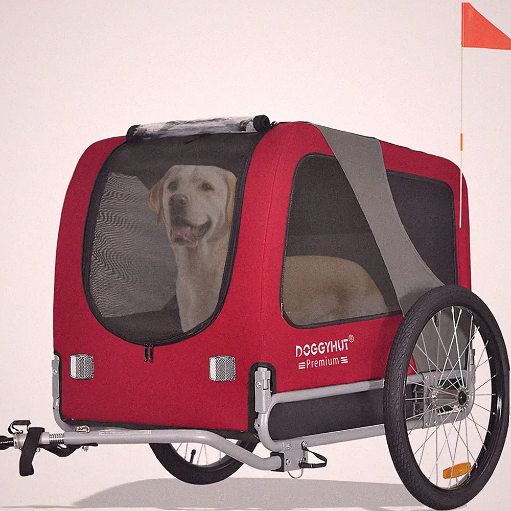 DOGGYHUT® Premium LARGE Hundefahrradanhänger Fahrradanhänger ohne Jogger