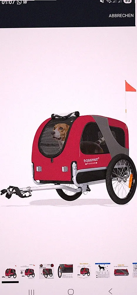 DOGGYHUT® Premium MEDIUM Hundeanhänger Hundefahrradanhänger ohne Jogger