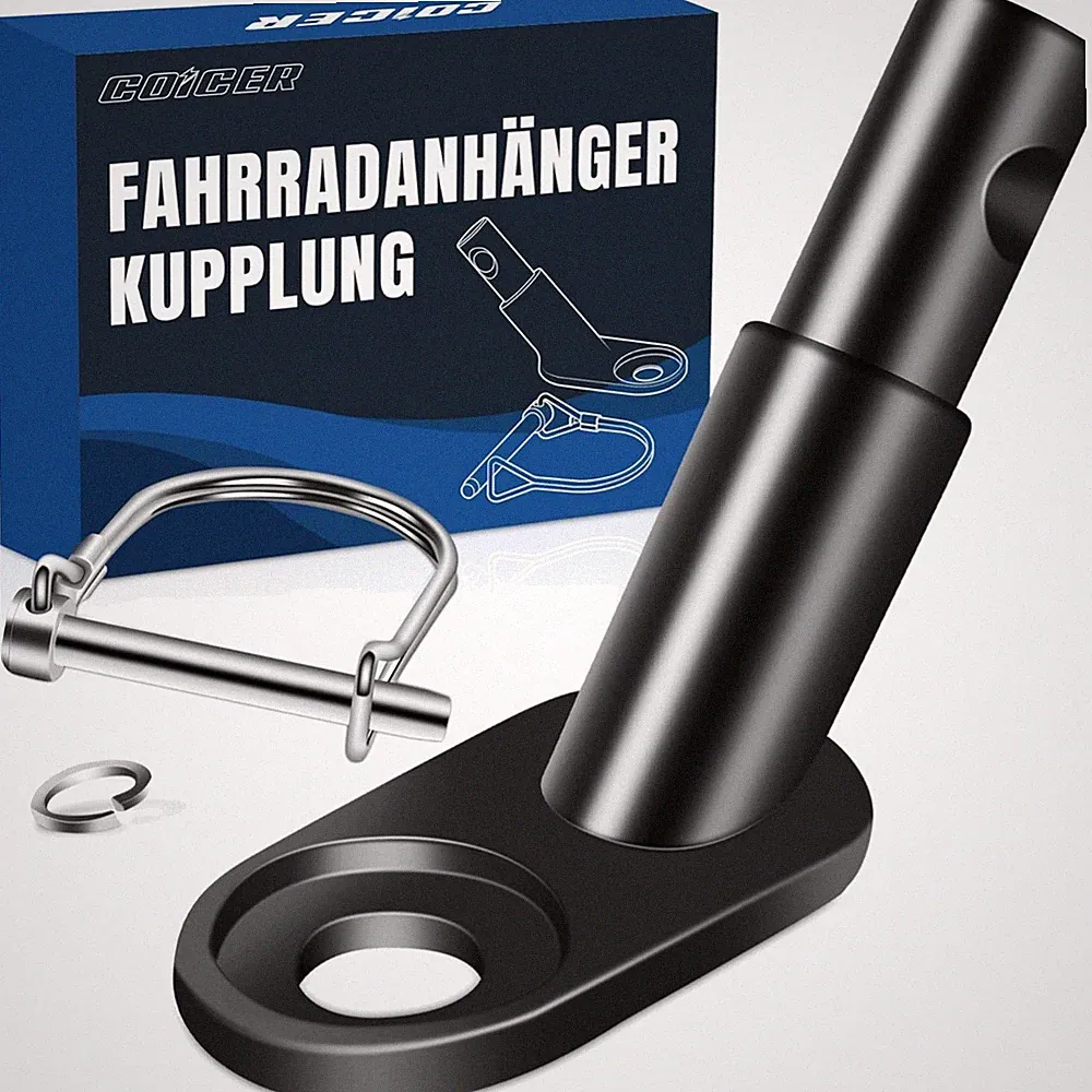 Einfache Fahrradanhänger Kupplung mit Sicherheitsstift - Für Hunde und Kinder
