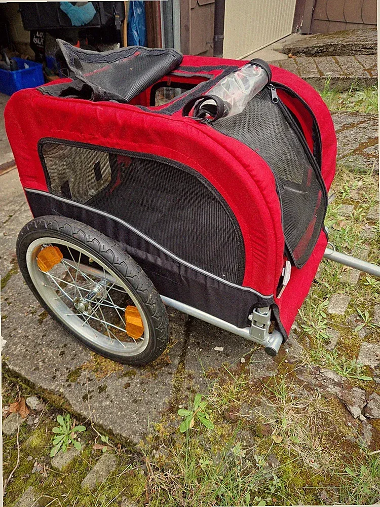 Fahrrad Anhänger Hund Trixie 12813 ROT/SCHWARZ