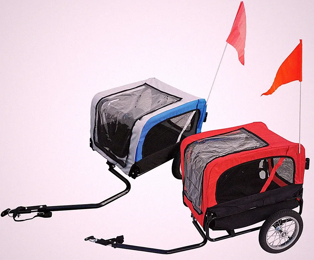 Fahrradanhänger 2 in 1 Anhänger Jogger Hundeanhänger Transport Hund Red Loon