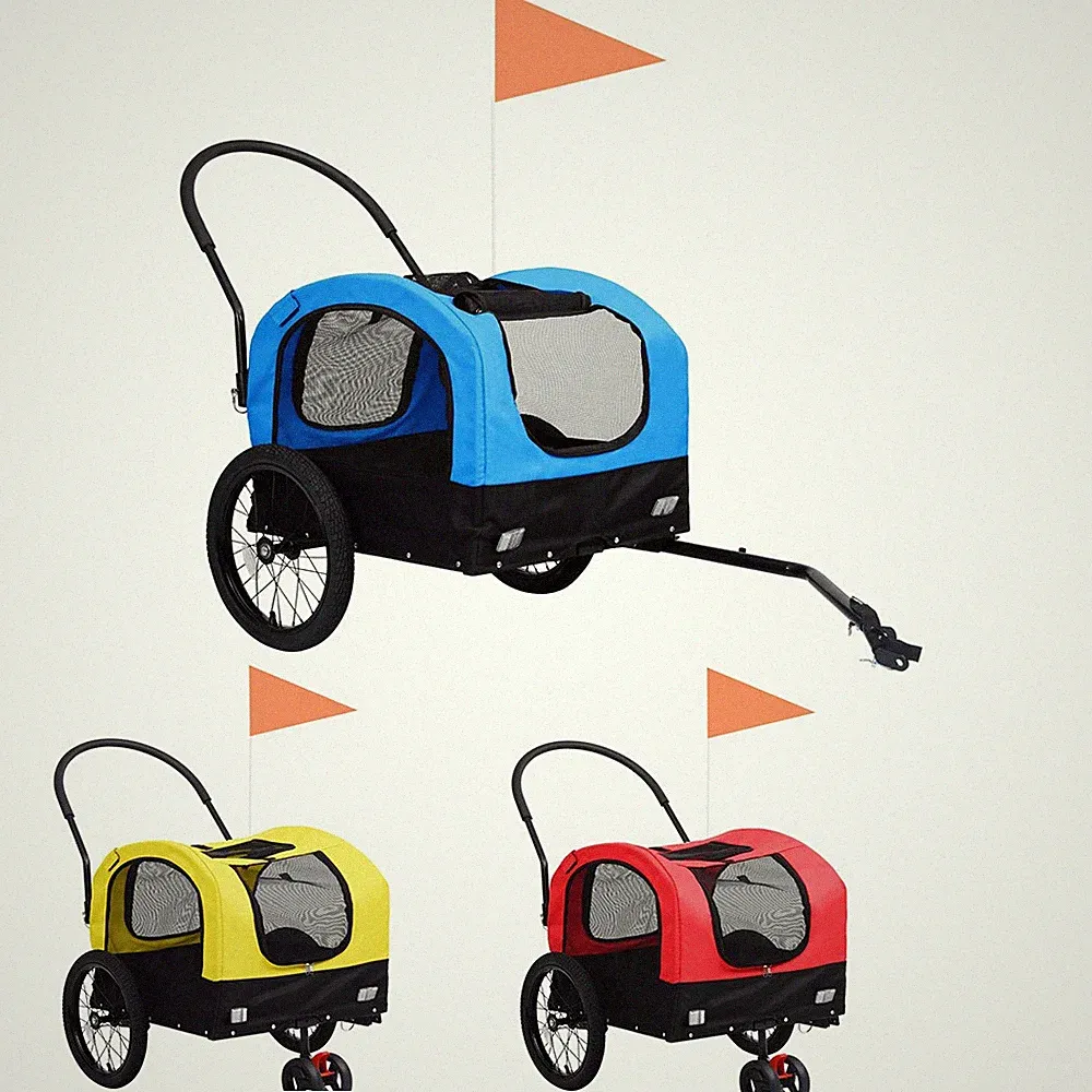 Fahrradanhänger 2in1 für Hunde und Buggy Transportanhänger Falten Handwagen 30kg