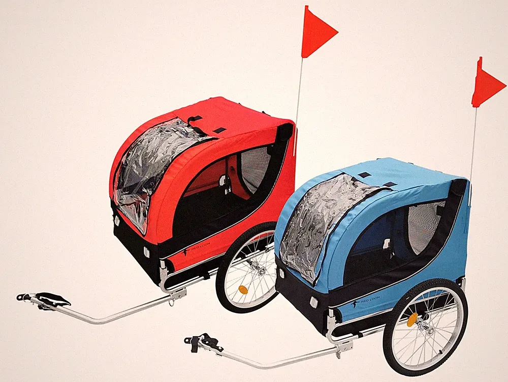 Fahrradanhänger für Hunde Hundeanhänger Anhänger Transporter Red Loon bis 40kg