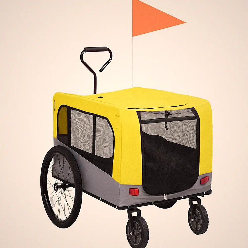 Fahrradanhänger Hund 2-in-1 Buggy Hundeanhänger Fahrrad Hundetransport klappbar