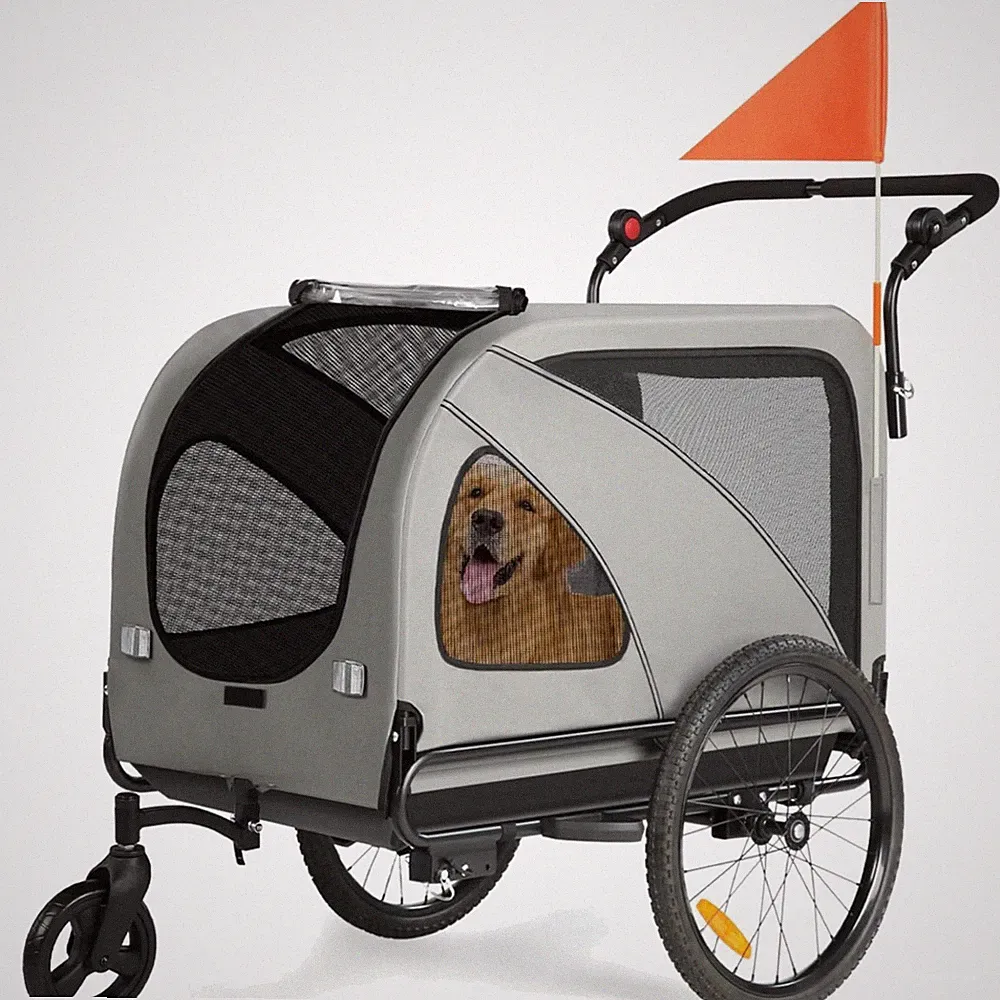 Fahrradanhänger Hunde, Hundeanhänger 50kg, faltbar, , mit Dachöffnung