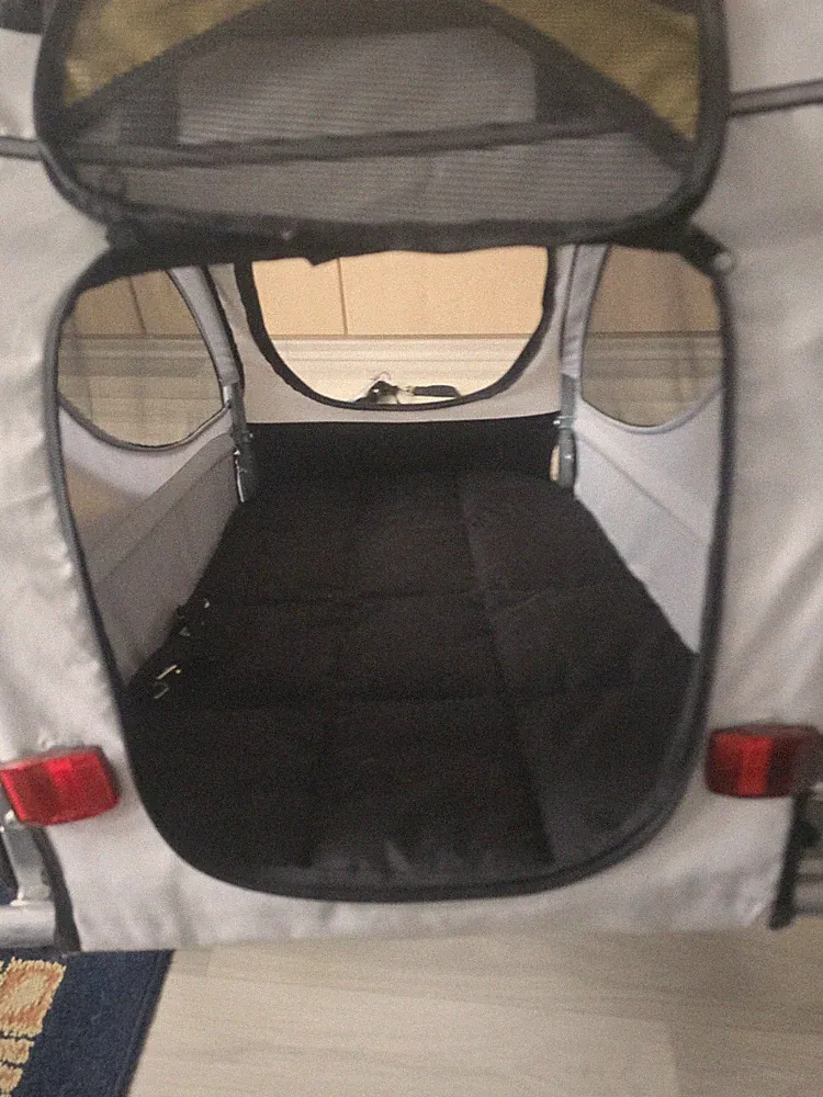 Fahrradanhänger Hundeanhänger Klappbar, Grau-Gelb. Bis 20kg. Marke Trixie.