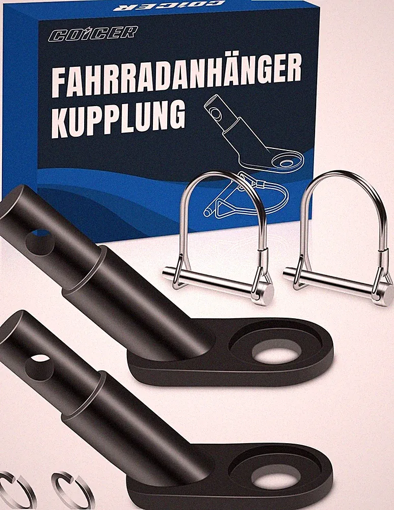 Fahrradanhänger Kupplung 2er Pack Kinder Hund Anhänger Fahrrad Kupplung Schwarz