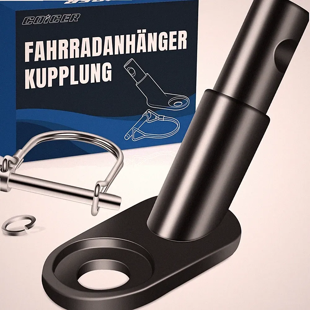 Fahrradanhänger Kupplung Anhängerkupplung Adapter Hunde Kinder Fahrrad Schwar...