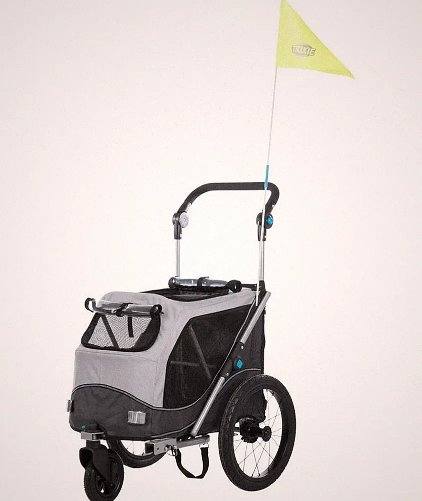 Grauer Fahrradanhänger Trixie