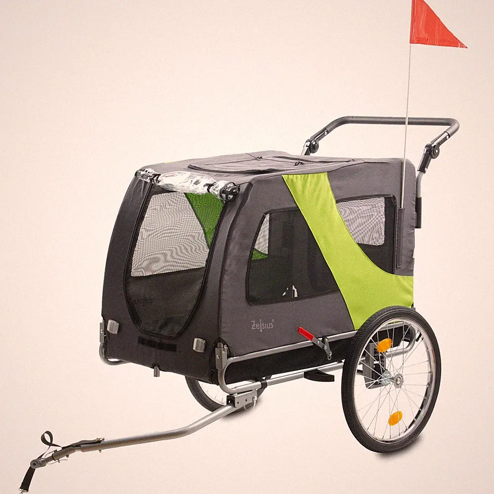Hundeanhänger Fahrradanhänger 2in1 Jogger Hundebuggy Hundewagen 60 kg Zelsius
