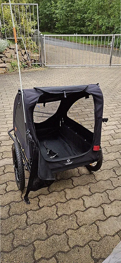 Hundeanhänger Fahrradanhänger Schwarz Bis 80kg Belastbar