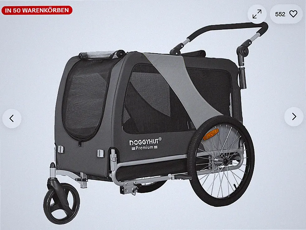 Hundefahrradanhänger & Jogger 2 in 1, 23-45 kg