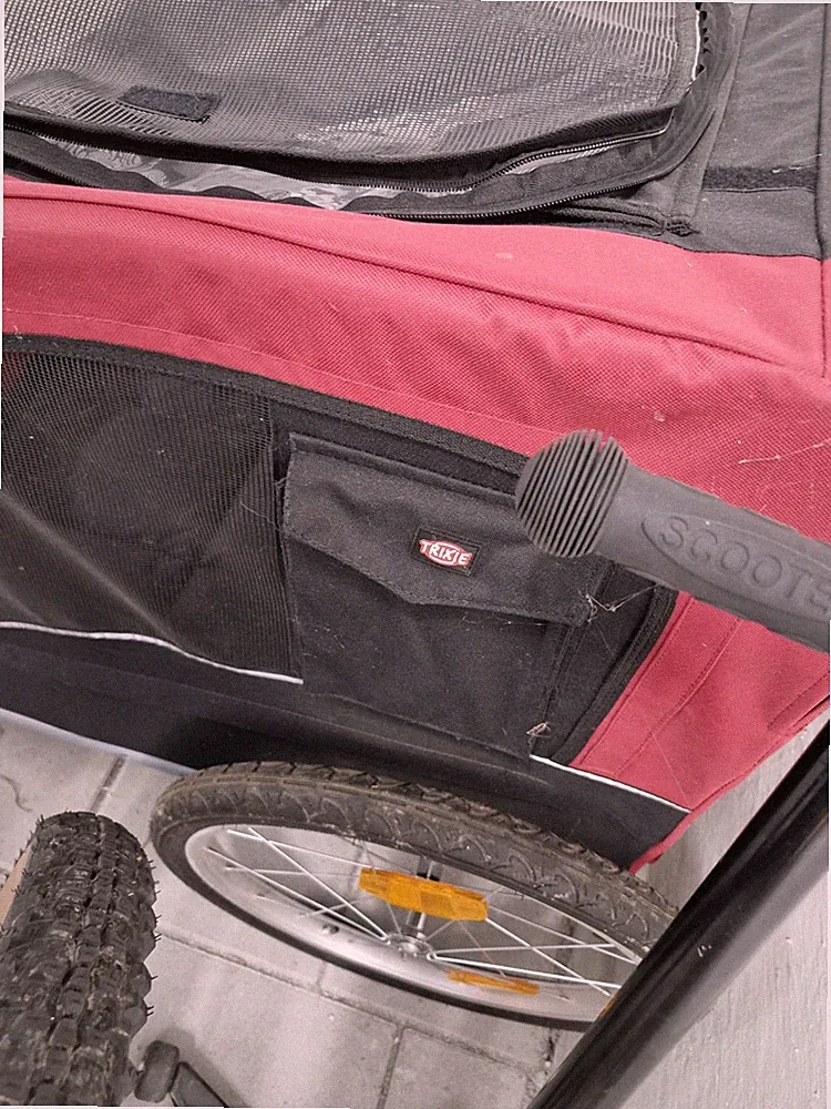 Icv Verkaufe einen Hundeanhänger fürs Fahrrad Von Der FIRMA Trixi In Rot.