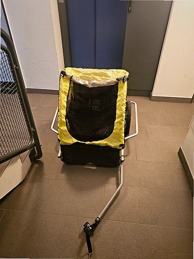 Gebraucht Hundeanhänger mit Regenschutz