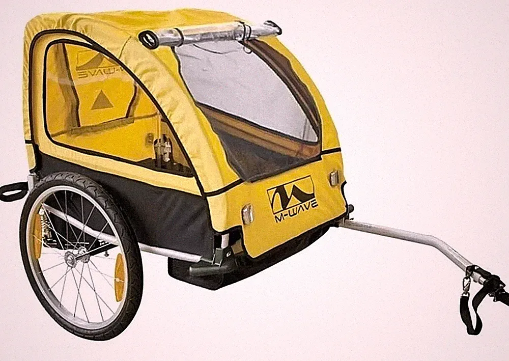 NEU M-Wave Kids Ride Kinder/Hunde-Fahrradanhänger Alu gefedert faltbar UVP 459 €