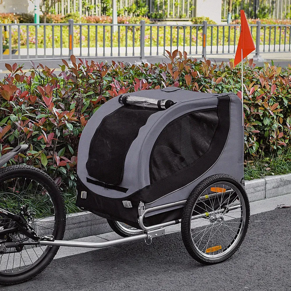 PawHut Fahrradanhänger Hundeanhänger Hunde Fahrrad Tier Anhänger 4 Farben
