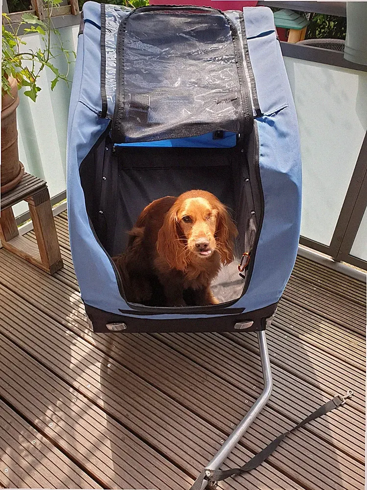 PawHut Hundeanhänger (Fahrradanhänger) für mittelgroße Hunde / Blau