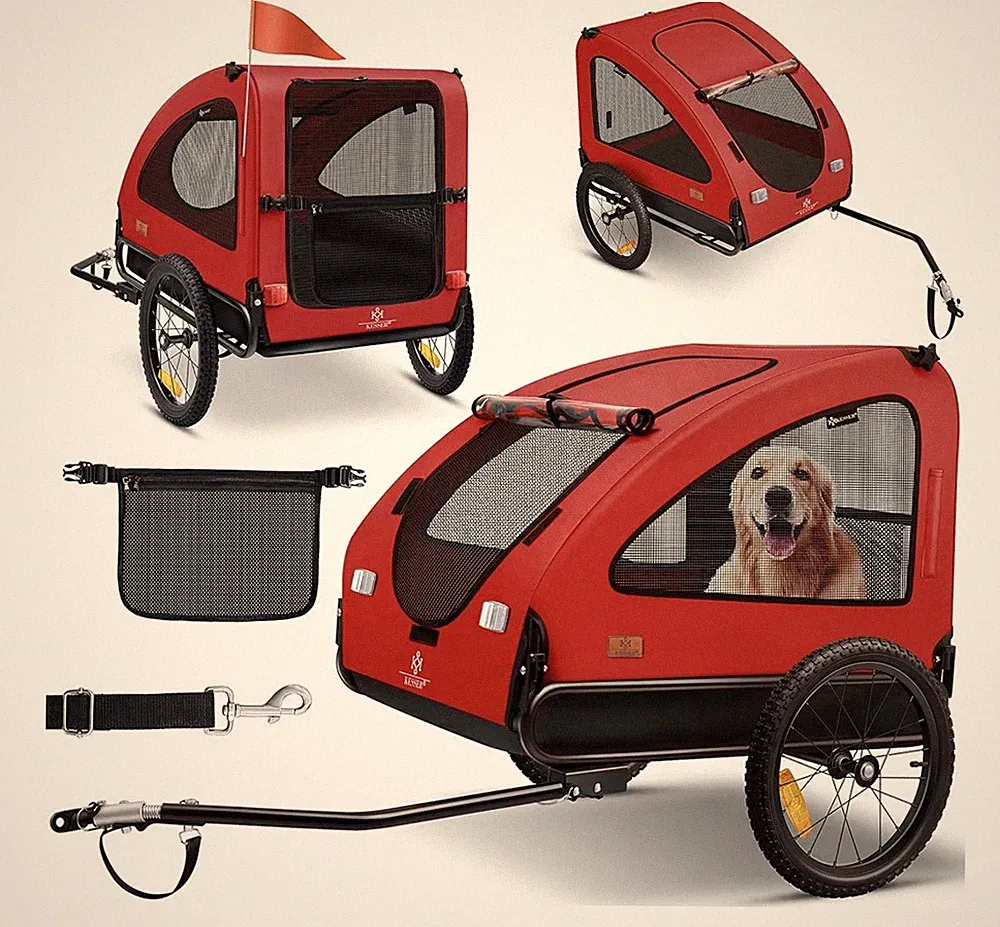 RETOURE 2in1 Hundeanhänger & Hundebuggy Fahrradanhänger Hunde Anhänger Klappbar