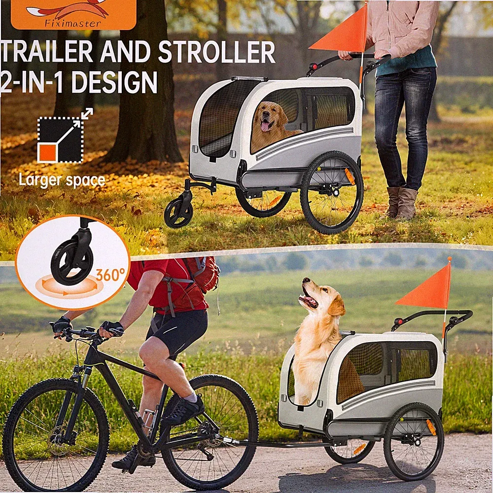 Sepnine 10202NS 2in1 Fahrradanhänger Hundetrailer Fahrrad Anhänger Groß Bis 50kg