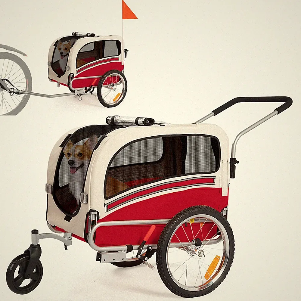SEPNINE® 2 in 1 Fahrradanhänger für Hunde bis zu 30 kg Hundeanhänger für Fahrrad