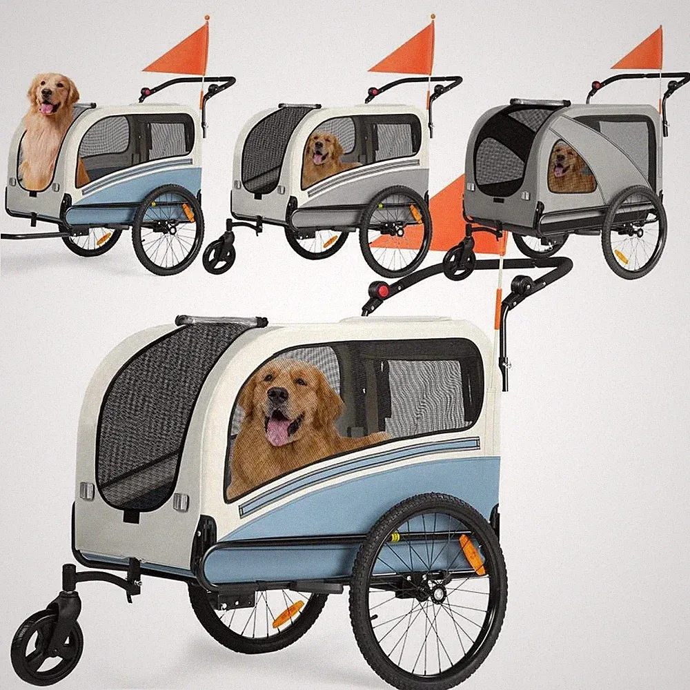 SEPNINE® 2-in-1 Fahrradanhänger für Hunde,XXL Hundeanhänger für Fahrrad Bis 50kg
