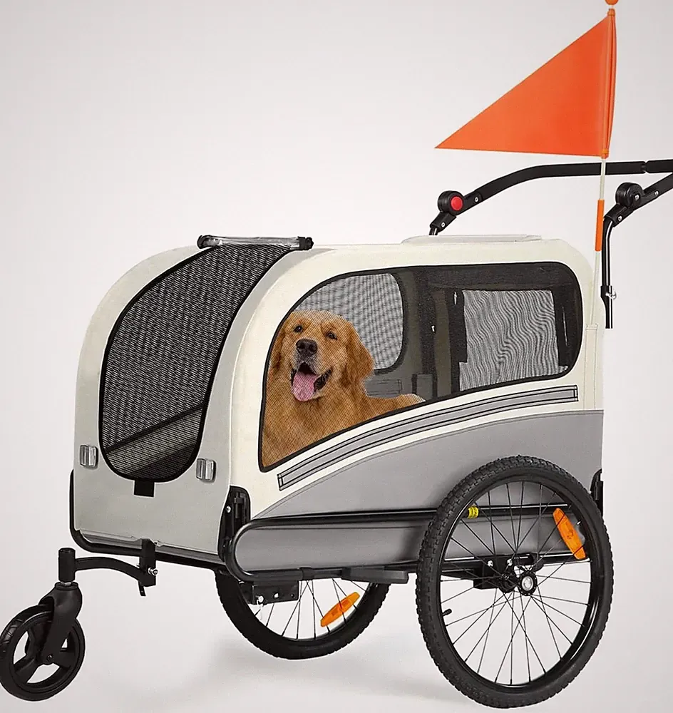 SEPNINE® 2-in-1 XXL Fahrradanhänger für Hunde,Hundeanhänger für Fahrrad 50kg NEU