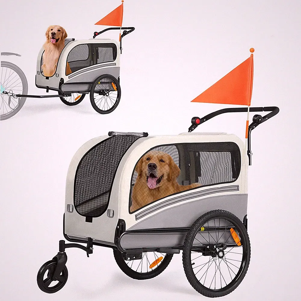 SEPNINE® 2-in-1 XXL Fahrradanhänger für Hunde,Hundeanhänger für Fahrrad Bis 50kg
