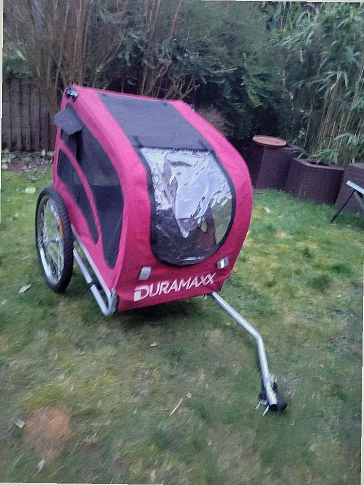 So Gut Wie Neu: Duramaxx King Rex Hundeanhänger bis 40kg – Rot