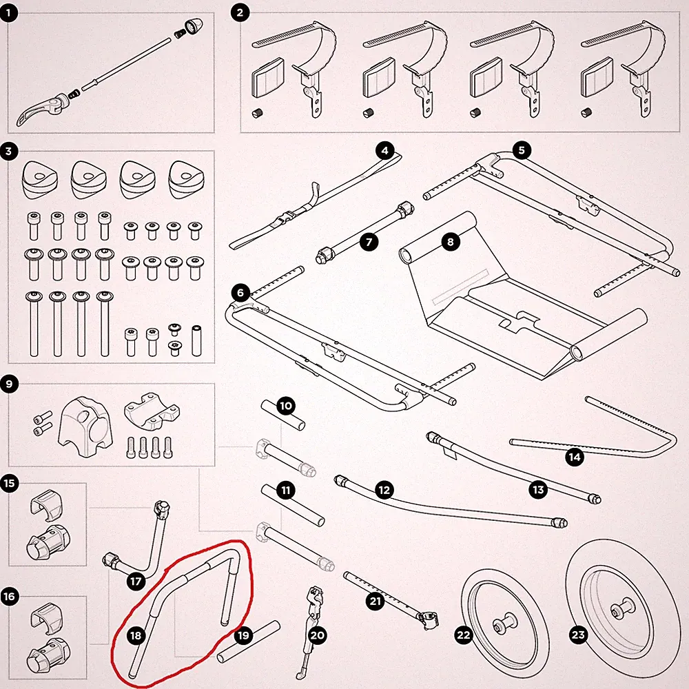 Thule Reacha City Drawbar Tube Deichselrohr Mitte für City