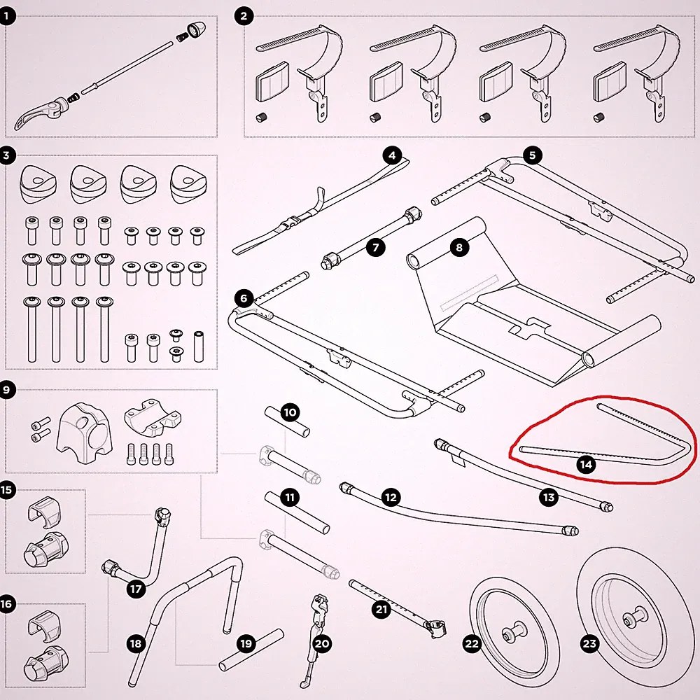 Thule Reacha Sport Drawbar Tube Deichselrohr Mitte für Sport