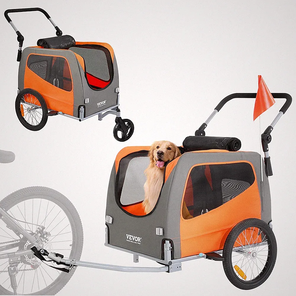 VEVOR Hundeanhänger 2in1 Fahrradanhänger Hundebuggy Jogger Anhänger faltbar 30kg