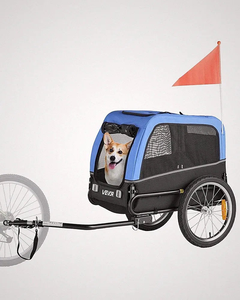 VEVOR Hundefahrradanhänger Fahrrad Hundeanhänger klappbar bis 30 kg