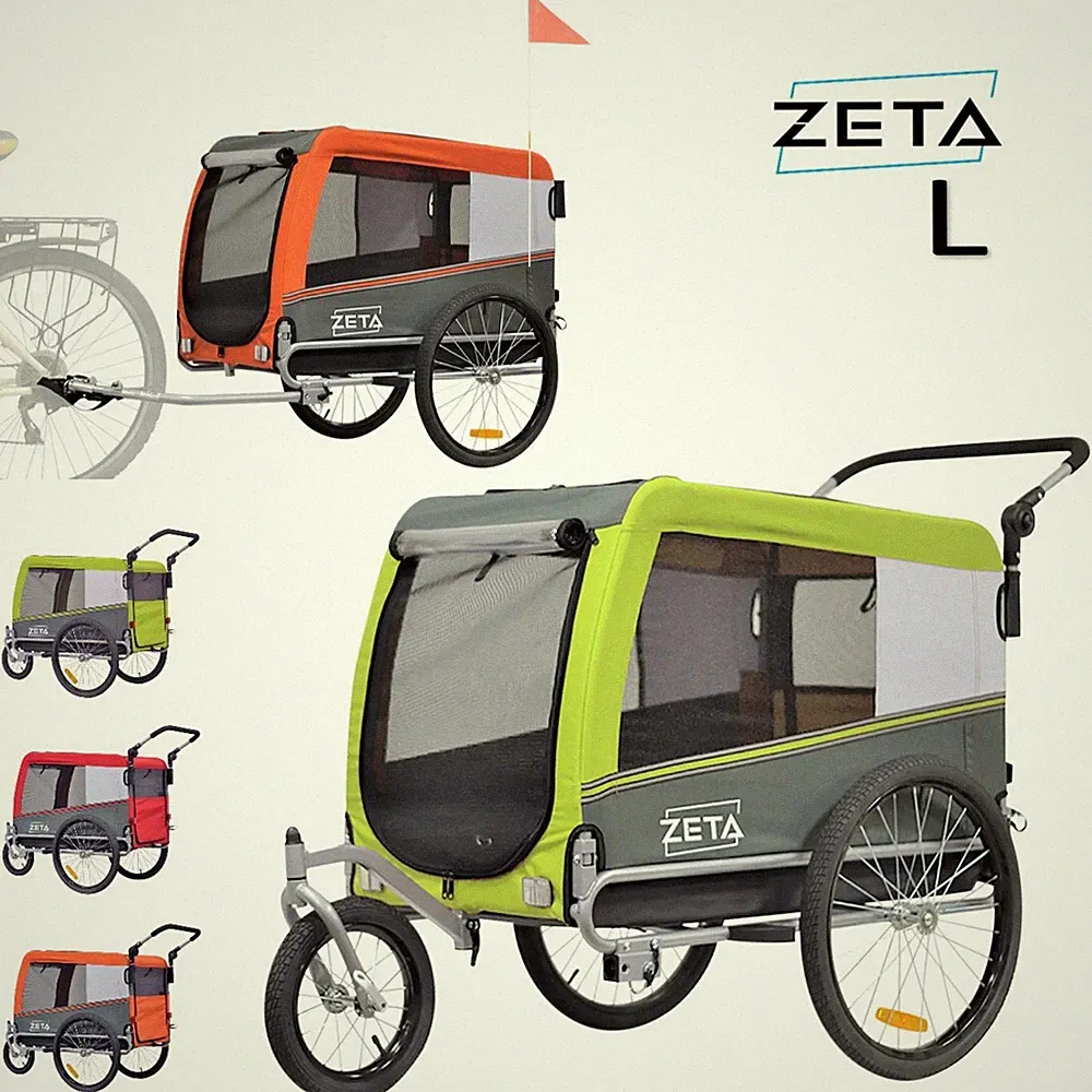 ZETA Größe XL Hunde Anhänger Transport für Fahrrad Wagen Jogger Buggy 3 Farben